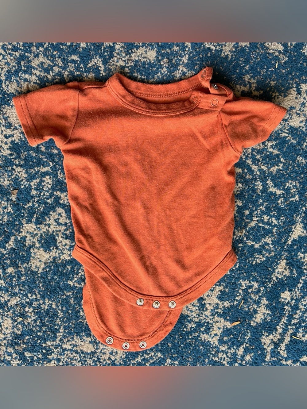 Classic Short-Sleeve Orange Baby One-Piece Bodysuit
